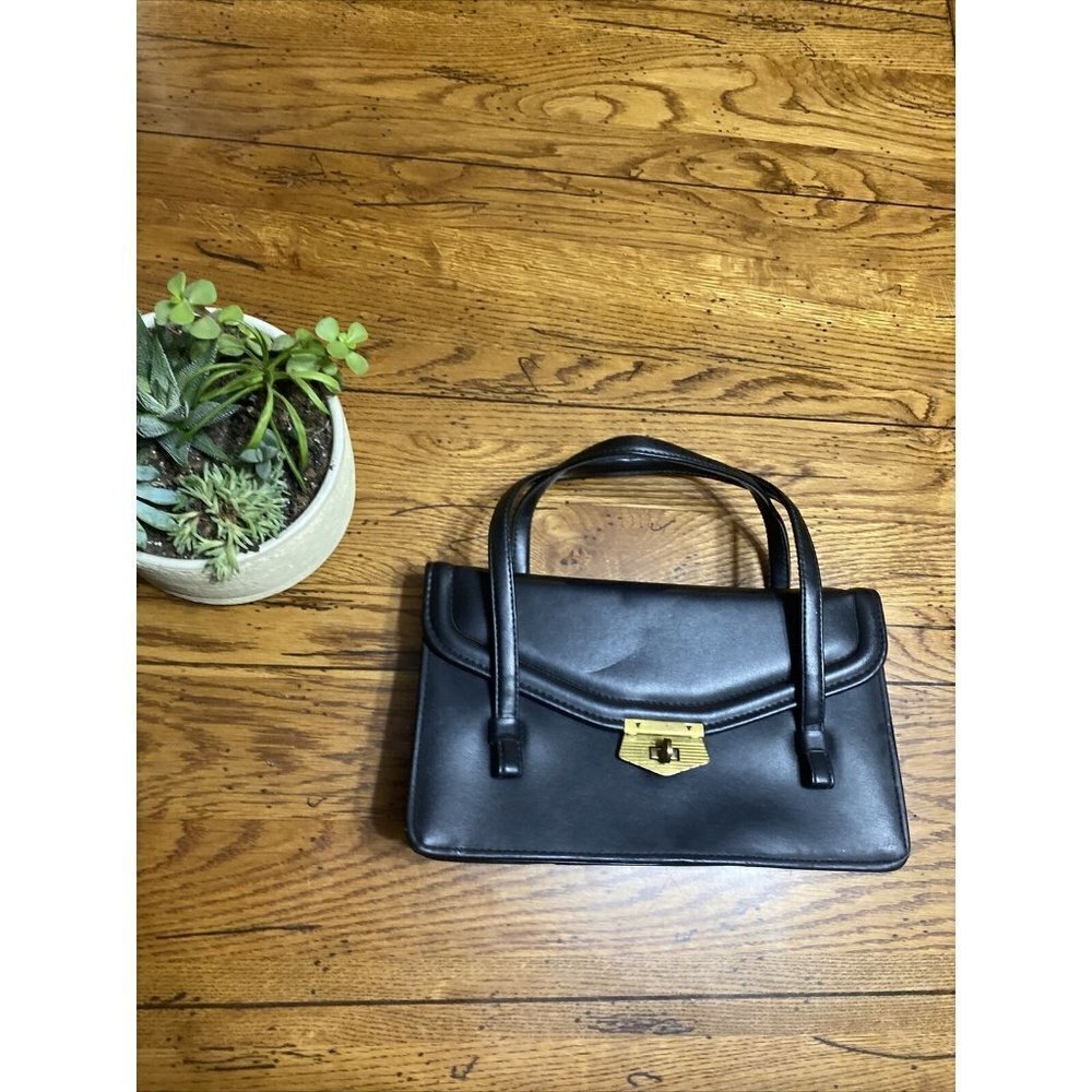 Vintage GRANADA BLACK VINYL BOX PURSE